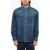 1989 STUDIO Denim Overshirt With Double Breast Pocket And Embossed Logo Blue
