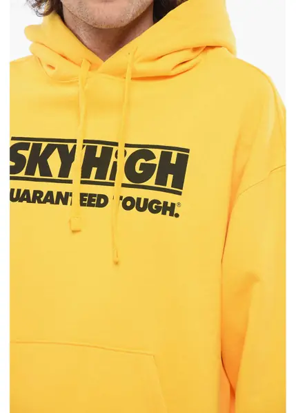 Bluze de trening SKY HIGH FARM Brushed Cotton Hoodie With Contrasting Print Yellow Barbati (BM 17288350) 3