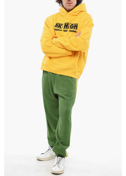 Bluze de trening SKY HIGH FARM Brushed Cotton Hoodie With Contrasting Print Yellow Barbati (BM 17288350) 4