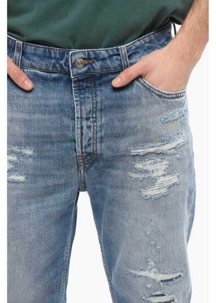 Blugi slim fit Department Five Distressed Effect Slim Fit Drake Jeans 17Cm Blue Barbati (BM 17288392) 3