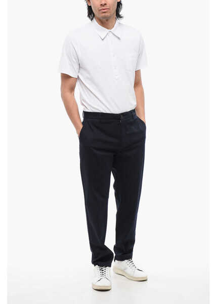 Pantaloni casual Department Five Solid Color Stretch Cotton Prince Chino Pants Blue Barbati (BM 17288410) 3