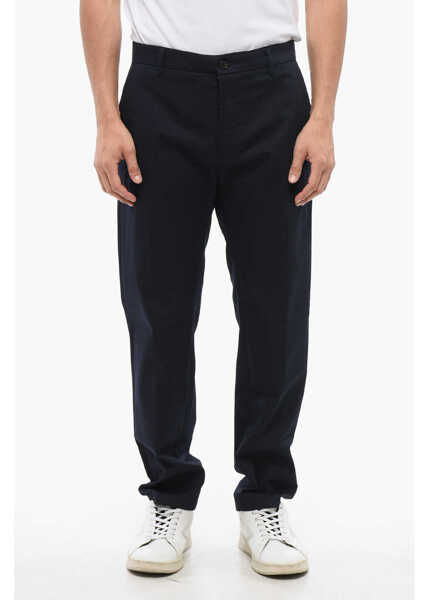 Pantaloni casual Department Five Solid Color Stretch Cotton Prince Chino Pants Blue Barbati (BM 17288410) 1