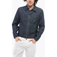 Jachete Solid Color Utility Jacket With Butterfly Embroidery Barbati
