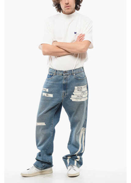 Blugi drepti 1989 STUDIO Printed Straight Leg Slim Fit Jeans 26Cm Blue Barbati (BM 17288440) 3