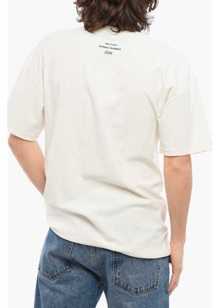 Tricouri 1989 STUDIO Solid Color Saint-Honore Athletics Crewneck T-Shirt With Con White Barbati (BM 17288743) 2