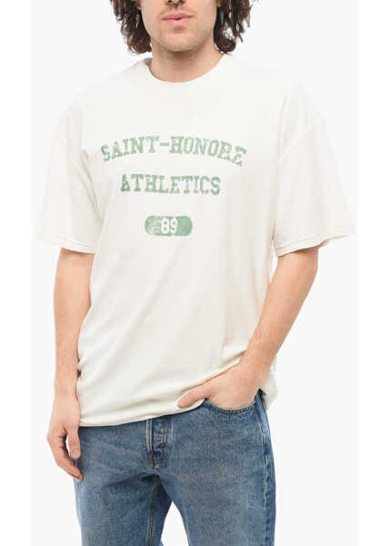 Tricouri 1989 STUDIO Solid Color Saint-Honore Athletics Crewneck T-Shirt With Con White Barbati (BM 17288743) 1