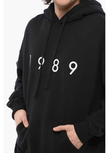 Bluze de trening 1989 STUDIO Cotton Hoodie With Frontal Embossed Logo Black Barbati (BM 17288755) 3
