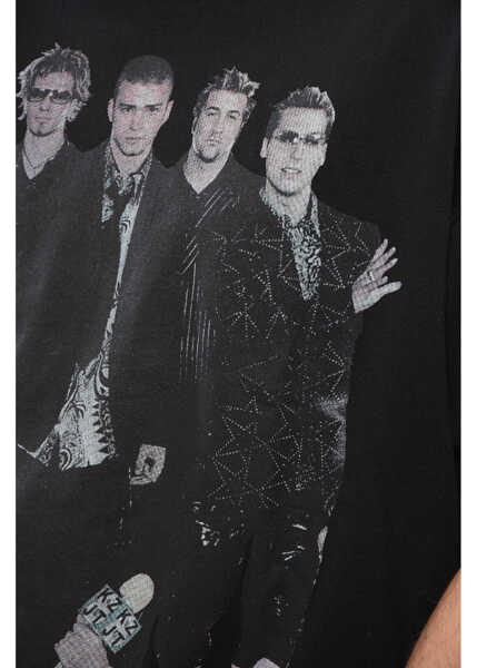 Tricouri 1989 STUDIO Printed Nsync Interview Crew-Neck T-Shirt Black Barbati (BM 17288767) 3