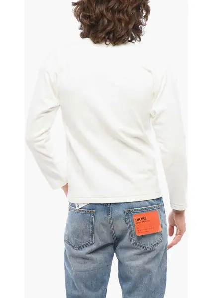 Bluze de trening Champion Solid Color Cotton Crew-Neck Sweatshirt White Barbati (BM 17288779) 2