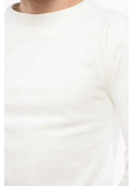 Bluze de trening Champion Solid Color Cotton Crew-Neck Sweatshirt White Barbati (BM 17288779) 4