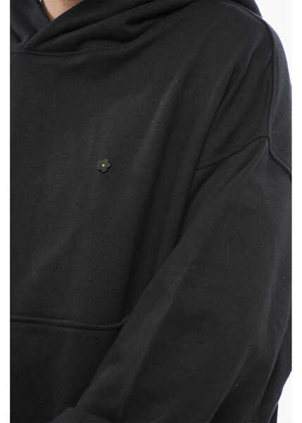 Bluze de trening A PAPER KID Washed Effect Hoodie With Patch Pocket Black Barbati (BM 17288785) 3