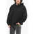 A PAPER KID Washed Effect Hoodie With Patch Pocket Black