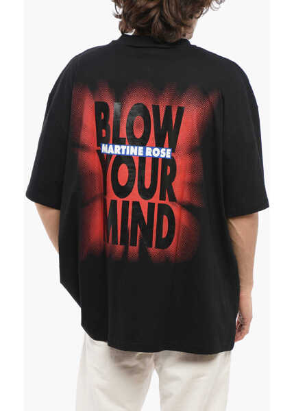 Tricouri MARTINE ROSE Gradient Effect Oversized Blow Your Mind Crew-Neck T-Shirt Black Barbati (BM 17288809) 2