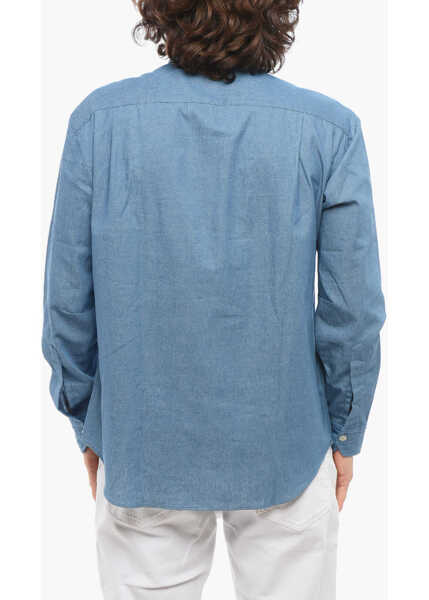 Camasi de blugi SALVATORE PICCOLO Denim Shirt With Double Breast Pockets Blue Barbati (BM 17288818) 2