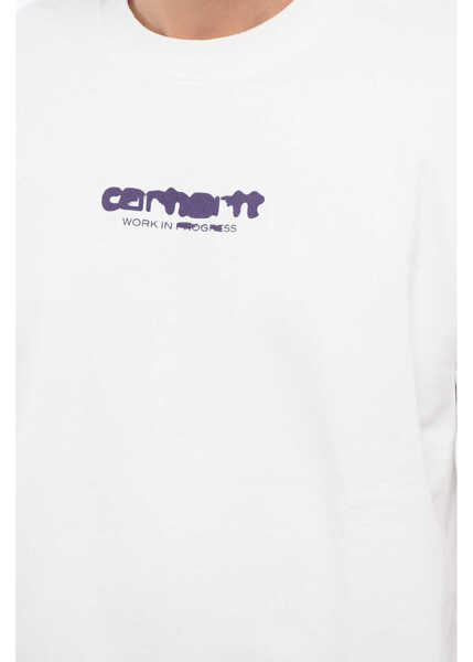 Bluze de trening Carhartt Brushed Cotton Crew-Neck Sweatshirt With Contrasting Printed White Barbati (BM 17288824) 3