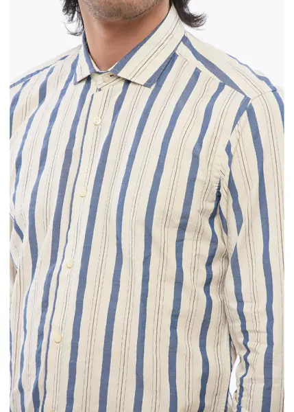 Camasi casual Brian Dales Balanced Striped Shirt With Spread Collar Beige Barbati (BM 17288827) 3