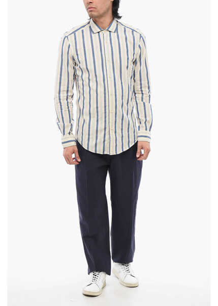 Camasi casual Brian Dales Balanced Striped Shirt With Spread Collar Beige Barbati (BM 17288827) 4