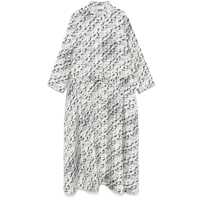 Rochii Tory Burch Silk Midi Dress In White With Black Print Femei