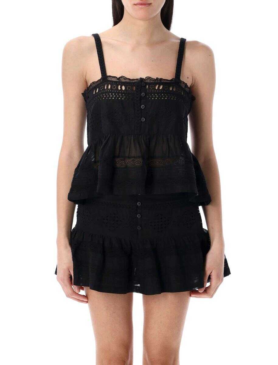 Topuri Isabel Marant Isabel Marant toile Denys Top Black Femei (BM 17292267) 1