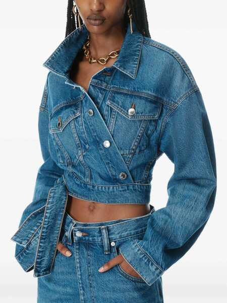 Fuste Alexander Wang Alexander Wang Deconstructed Wrapped Skirt BLUE Femei (BM 17292969) 4