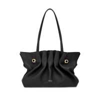 Genti de mana Salvatore Ferragamo Black Leather Piercing Top Handle Bag Femei