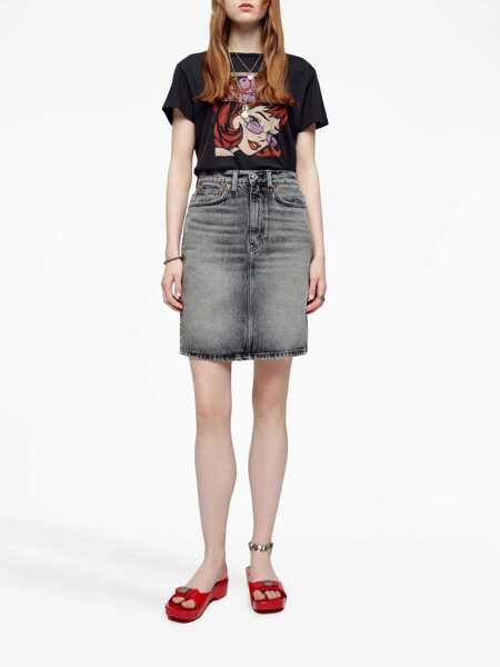 Tricouri RE/DONE Re/Done Romance Cotton T-Shirt Black Femei (BM 17293851) 2