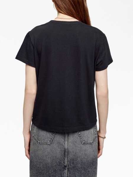 Tricouri RE/DONE Re/Done Romance Cotton T-Shirt Black Femei (BM 17293851) 4