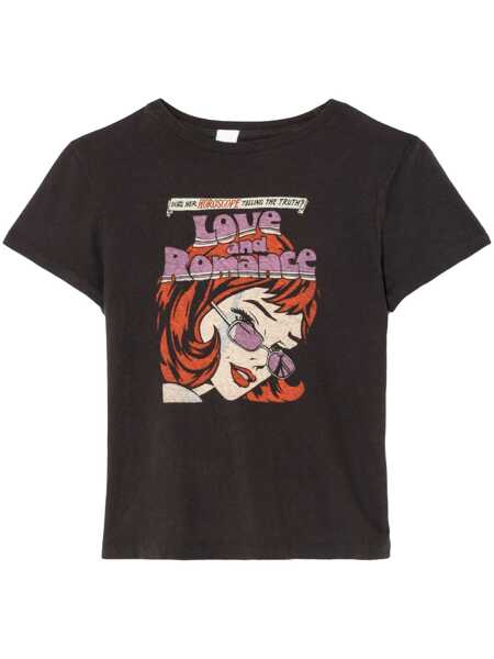 Tricouri RE/DONE Re/Done Romance Cotton T-Shirt Black Femei (BM 17293851) 1