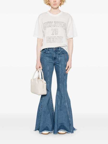 Tricouri Golden Goose Golden Goose Linen T-Shirt WHITE Femei (BM 17297469) 2