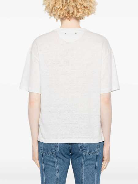 Tricouri Golden Goose Golden Goose Linen T-Shirt WHITE Femei (BM 17297469) 4