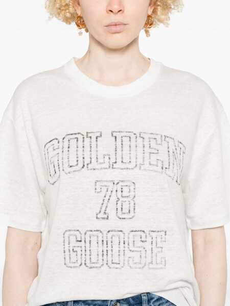 Tricouri Golden Goose Golden Goose Linen T-Shirt WHITE Femei (BM 17297469) 5