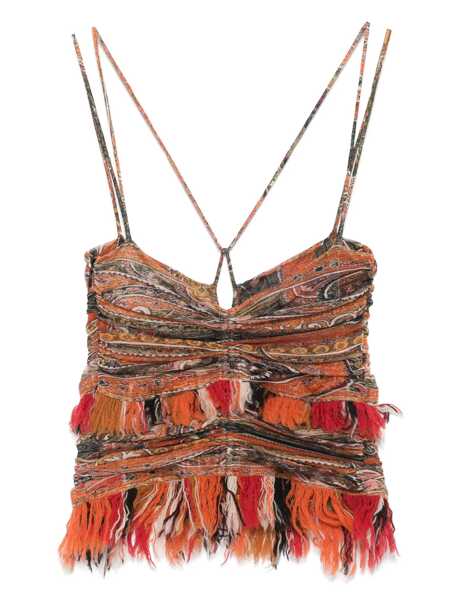 Topuri Isabel Marant Isabel Marant Darlene Printed Cotton Top ORANGE Femei (BM 17297622) 2