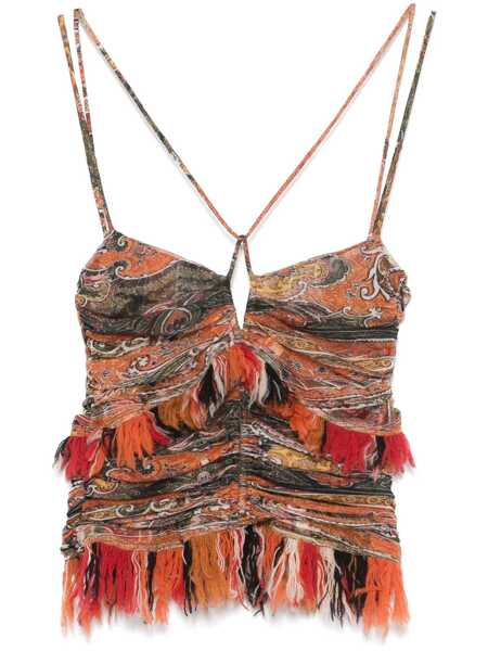Topuri Isabel Marant Isabel Marant Darlene Printed Cotton Top ORANGE Femei (BM 17297622) 1