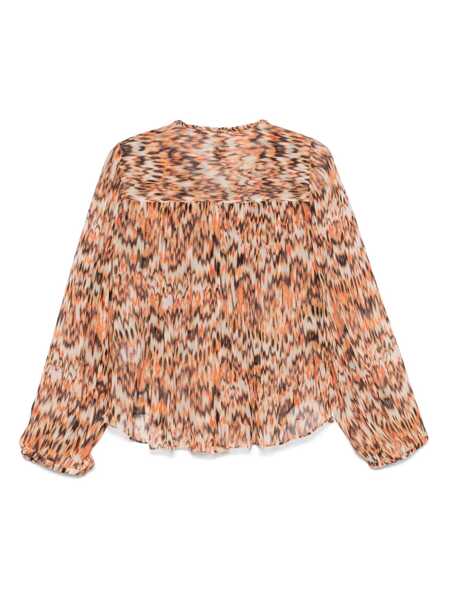 Topuri Isabel Marant Isabel Marant Ametissa Printed Cotton Top ORANGE Femei (BM 17297628) 2