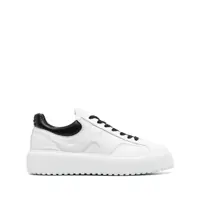Sneakers Hogan White H-Stripes Sneakers With Black Heel Barbati