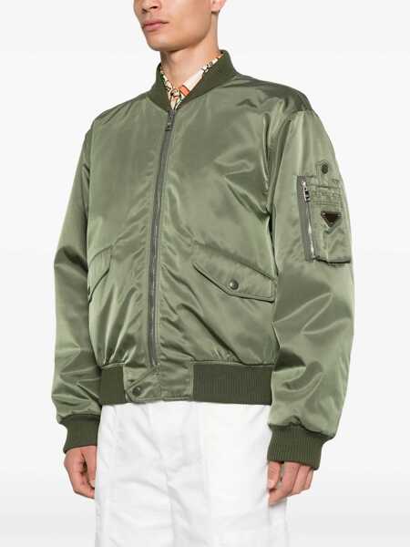 Bomber jacket Prada Prada Triangle-Logo Bomber Jacket Green Barbati (BM 17301789) 3