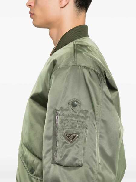 Bomber jacket Prada Prada Triangle-Logo Bomber Jacket Green Barbati (BM 17301789) 5