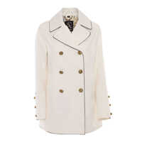 Paltoane DAHLIA PEACOAT, INNER NAVY BLUE PIPING, BRANDED BRASS BUTTON Femei