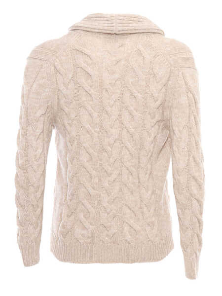 Cardigane SETTE FILI CASHMERE Braided cardigan Beige Barbati (BM 17303835) 2
