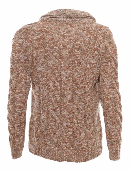 Cardigane SETTE FILI CASHMERE Braided cardigan Brown Barbati (BM 17303838) 2