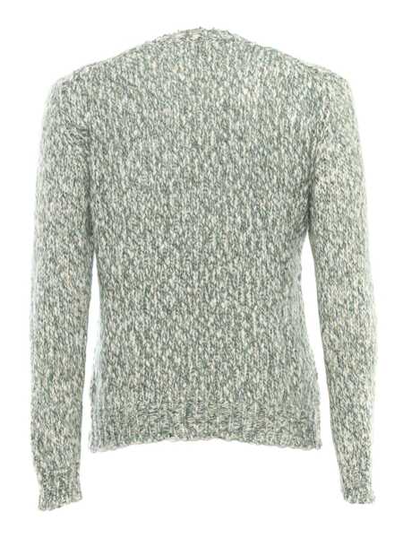 Pulovere SETTE FILI CASHMERE Macro Tweed knitted round neck sweater Green Barbati (BM 17303844) 2