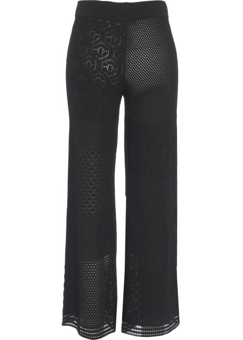 Pantaloni eleganti AKEP Lace crochet pants Black Femei (BM 17303860) 3