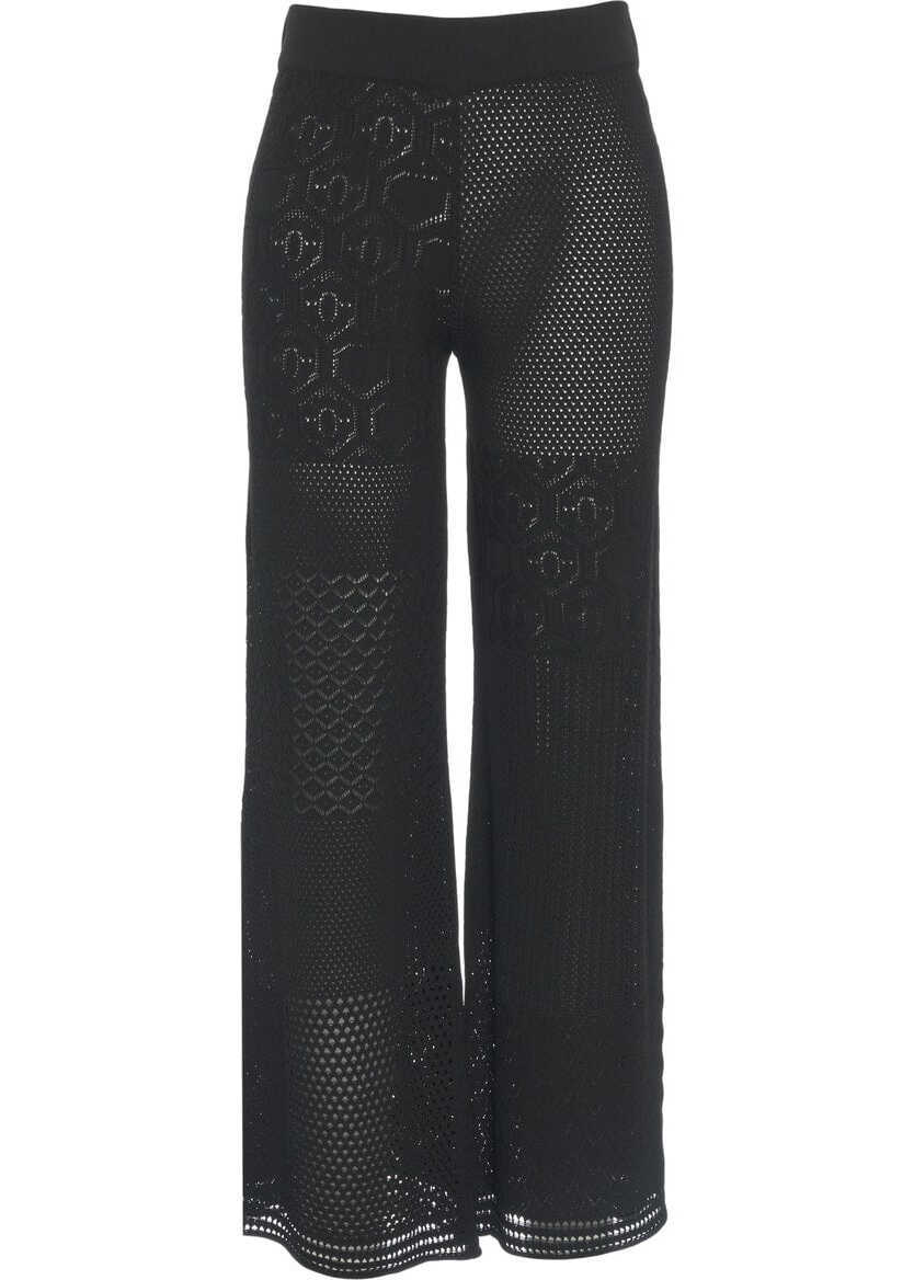 Pantaloni eleganti AKEP Lace crochet pants Black Femei (BM 17303860) 1