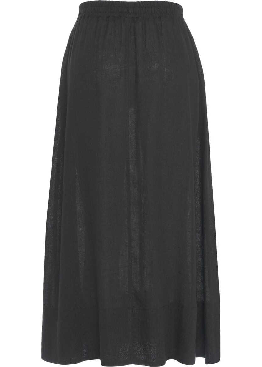 Rochii lungi Kaos Linen skirt with pockets Black Femei (BM 17303899) 3