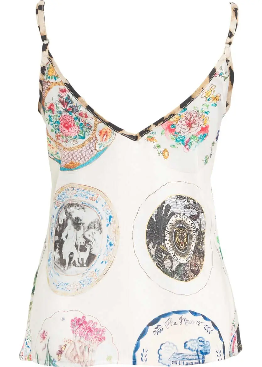 Tricouri 5 Progress Satin camisole with print White Femei (BM 17303920) 3