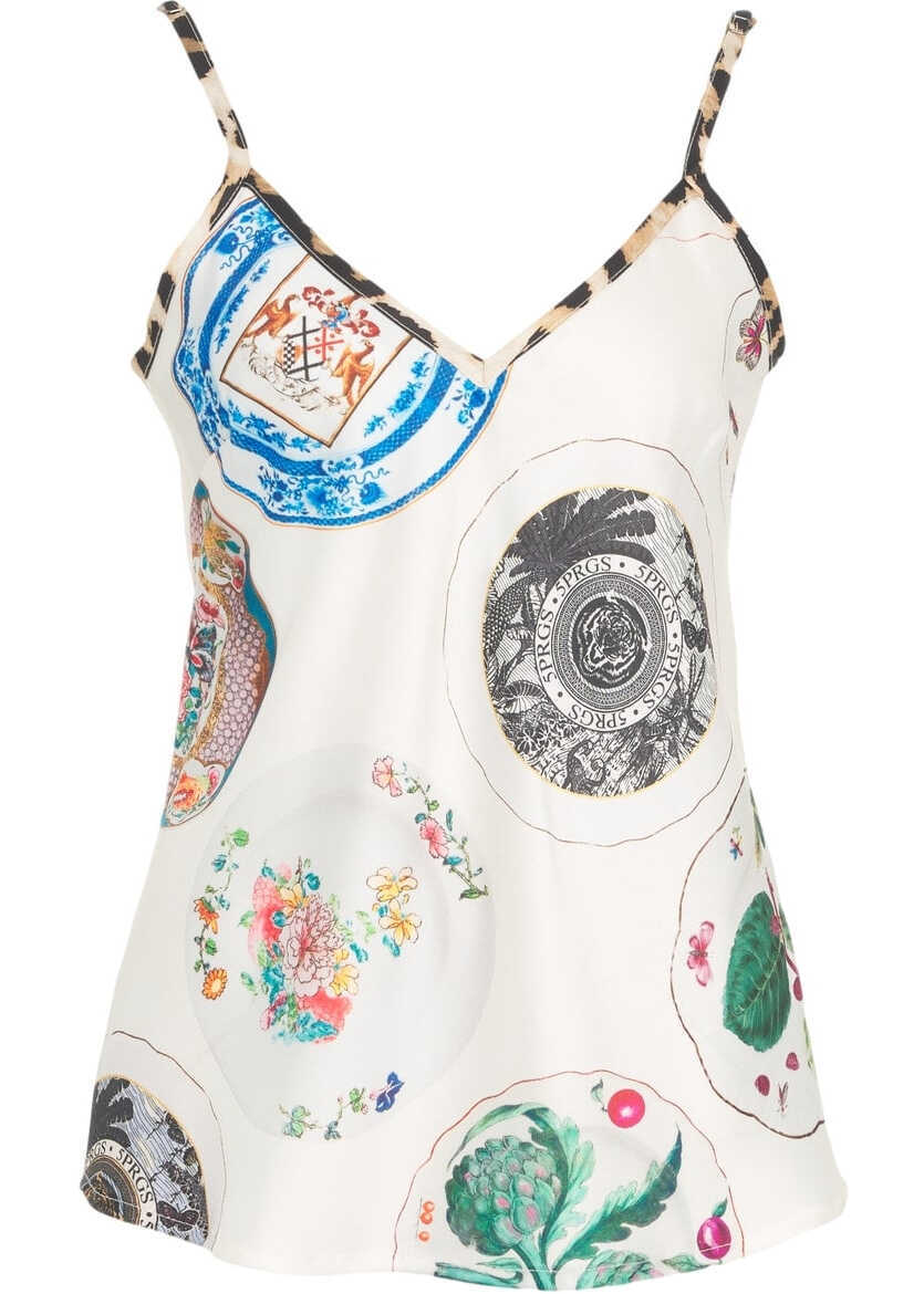 Tricouri 5 Progress Satin camisole with print White Femei (BM 17303920) 1