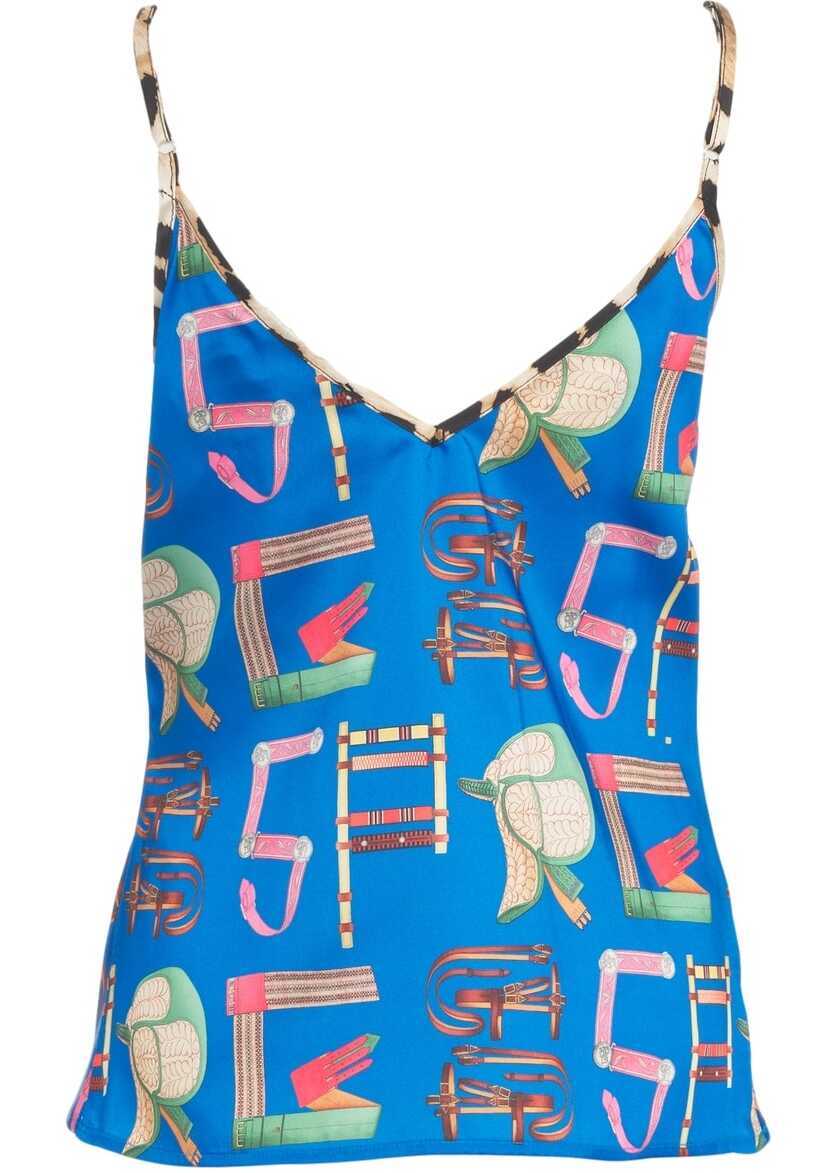 Tricouri 5 Progress Satin camisole with print Blue Femei (BM 17303920) 3