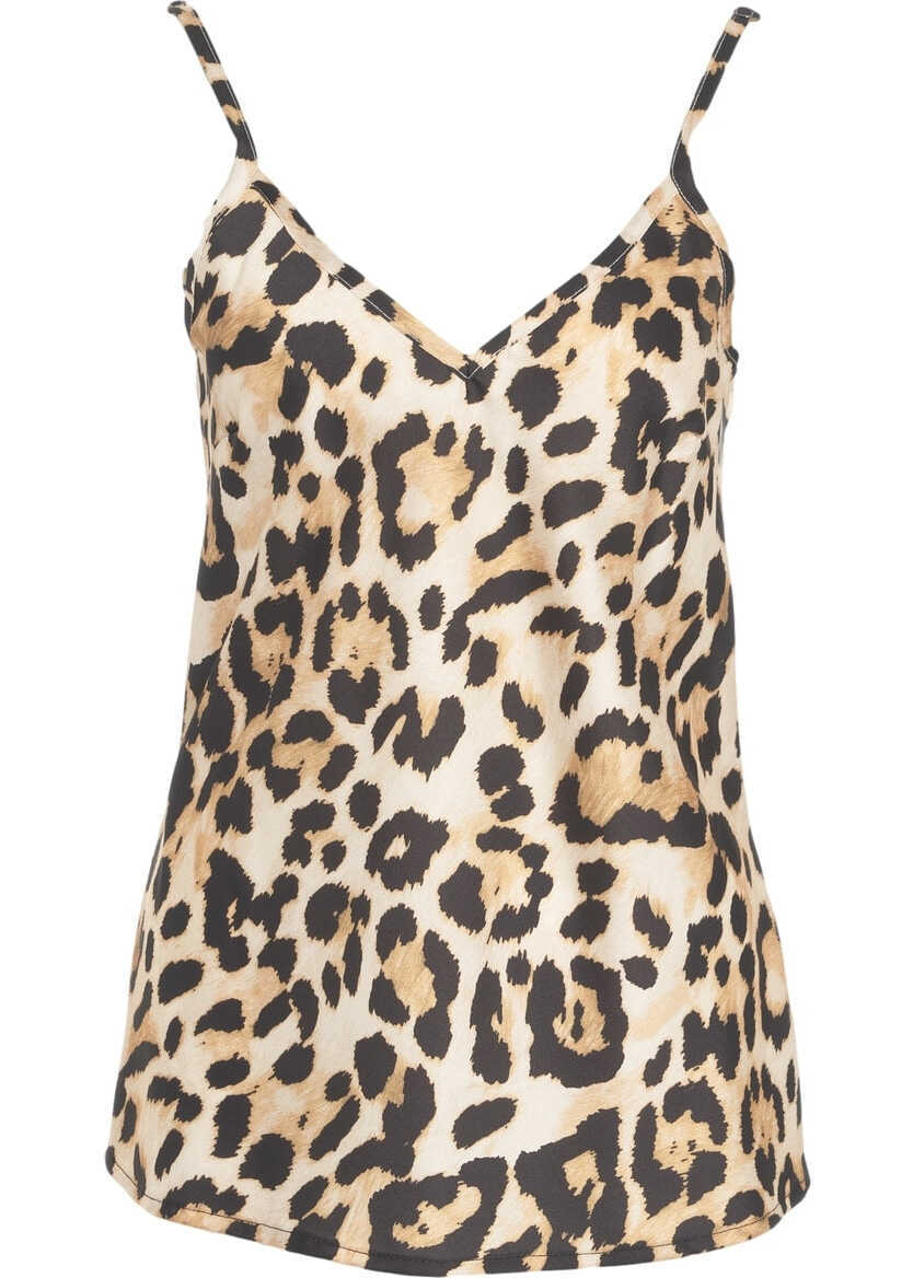 Tricouri 5 Progress Satin camisole with print Brown Femei (BM 17303920) 1