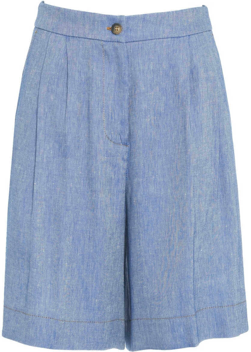 Pantaloni scurti Kaos Linen blend bermuda Blue Femei (BM 17304025) 1