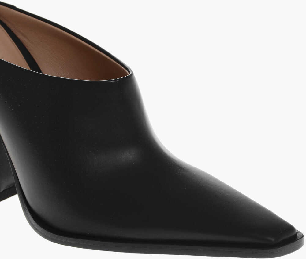 Saboti Bottega Veneta Metal Heel Tokyo Leather Mules 11Cm Black Femei (BM 17304325) 4